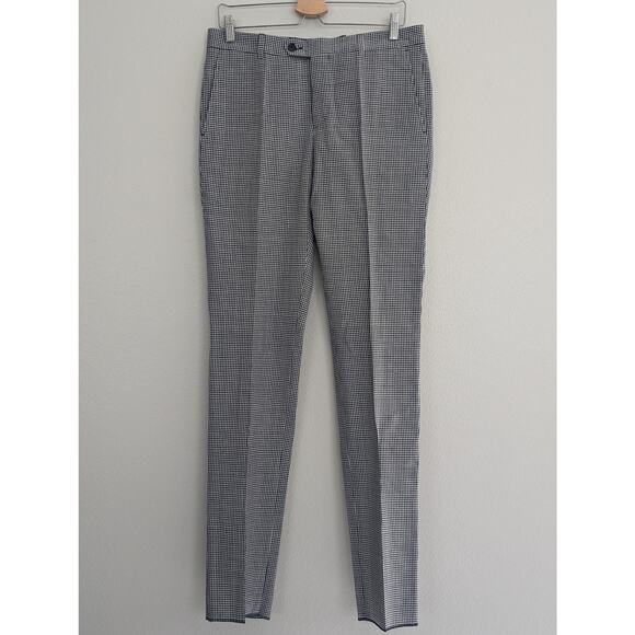 NWT Manuel Ritz Men's Italian Designer Wool Navy White Checked Suit IT 48 US 38 - Picture 9 of 12